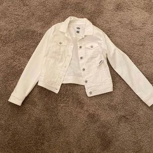 white jean jacket